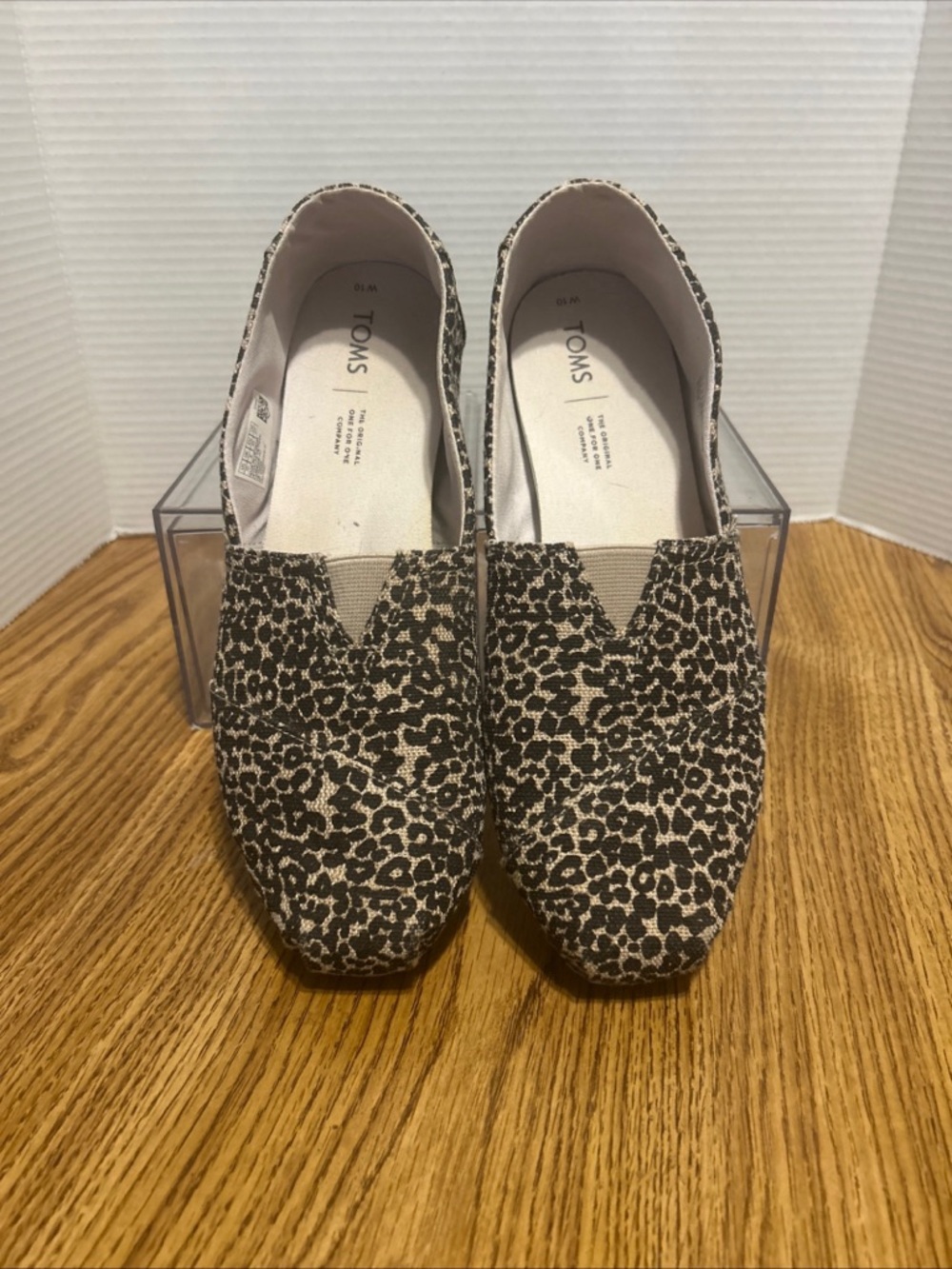 Toms Leopard Print Canvas Slip-On Flats - Brown/Tan